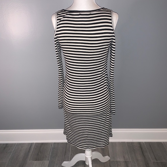 GIANNI BINI Stripe Cold Shoulder Dress Size S - Picture 4 of 9